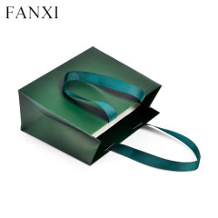 Green jewellery paper gift bags personalized