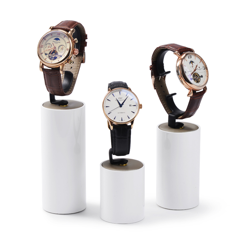 White colour wrist watch display stand set