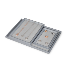 Gray leather microfiber jewellery display tray