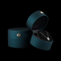 PU leather round design jewelry packaging box