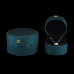 PU leather round design jewelry packaging box