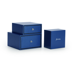 Blue cardboard drawer design jewelry packaging box