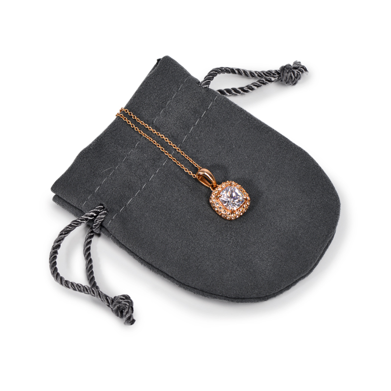 Gray microfiber jewelry packaging pouch