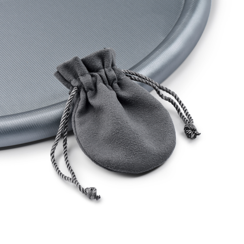 Gray microfiber jewelry packaging pouch