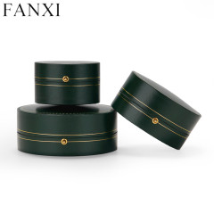 High-end dark green round shape jewelry packaging box