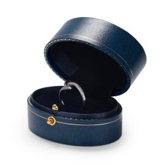 High-end blue round shape jewelry packaging box