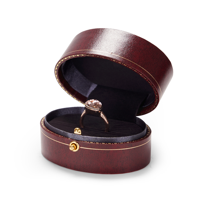 High-end wine red round shape jewelry packaging box