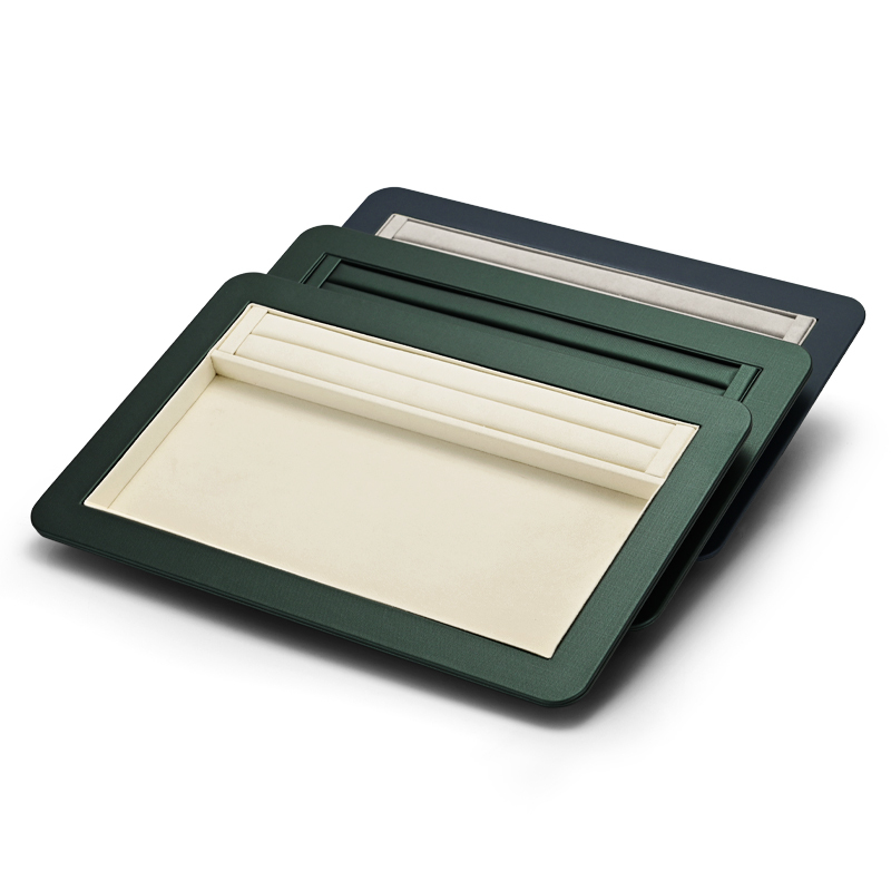 Green cream grey colour jewelry display tray