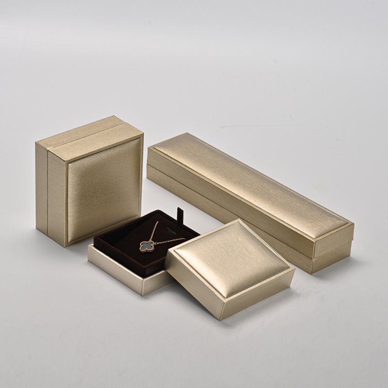 Custom gold PU leather jewellery packaging box