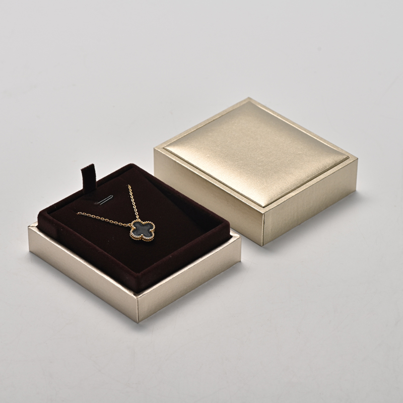 Custom gold PU leather jewellery packaging box