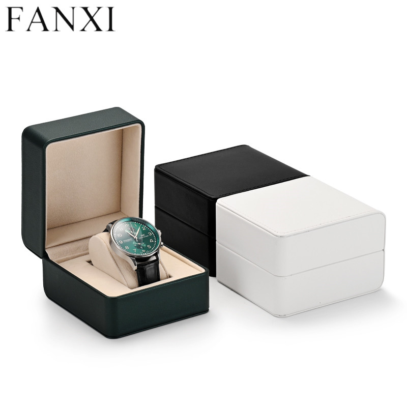 Custom logo PU leather watch packaging box