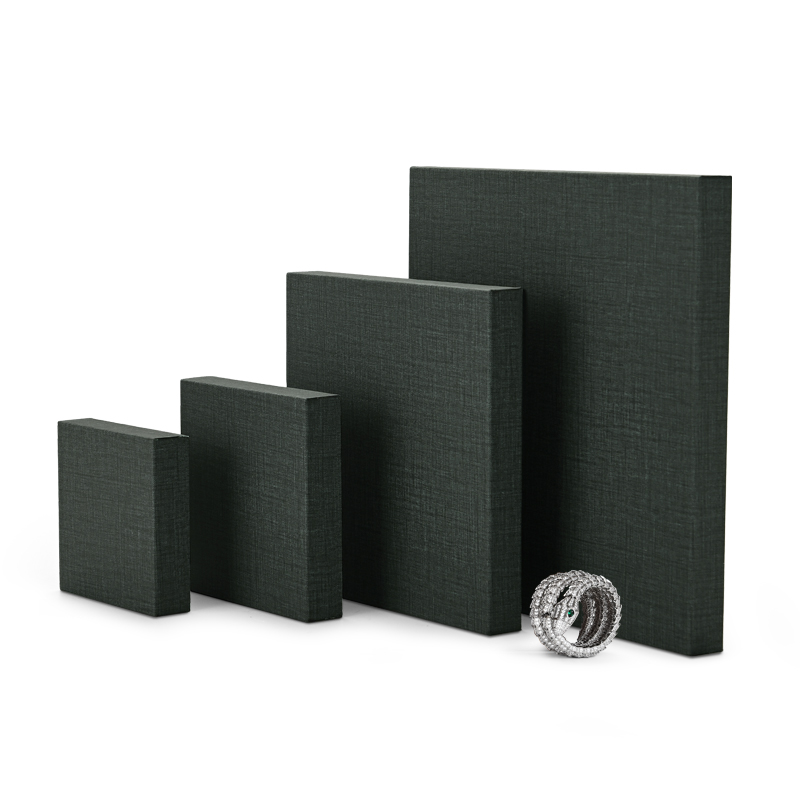 Gray green PU leather jewelry display stand block