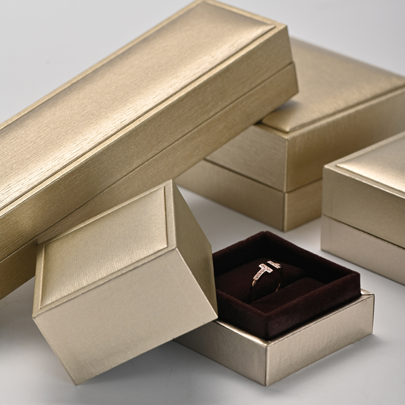 Custom gold PU leather jewellery packaging box