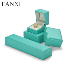 Custom Tiffany blue leather jewelry packaging box