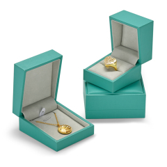 Custom Tiffany blue leather jewelry packaging box