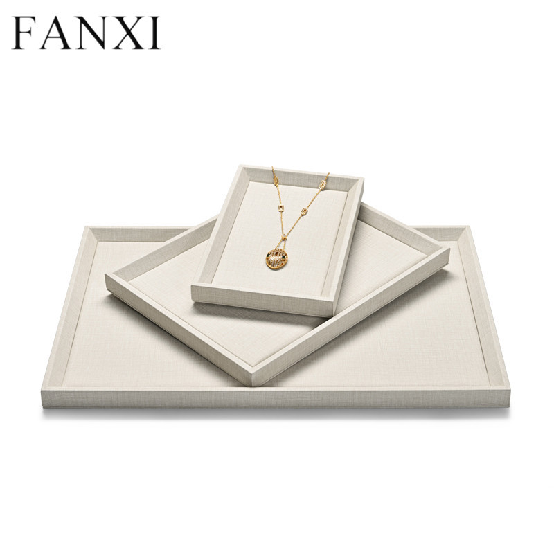 Custom colour PU leather jewelry display tray