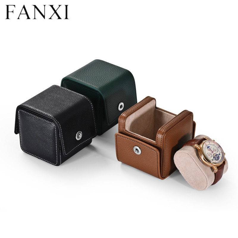 High end custom logo PU leather watch packaging box