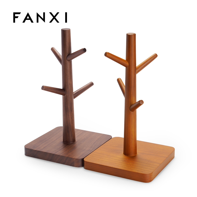 Wooden jewelry display stand tree