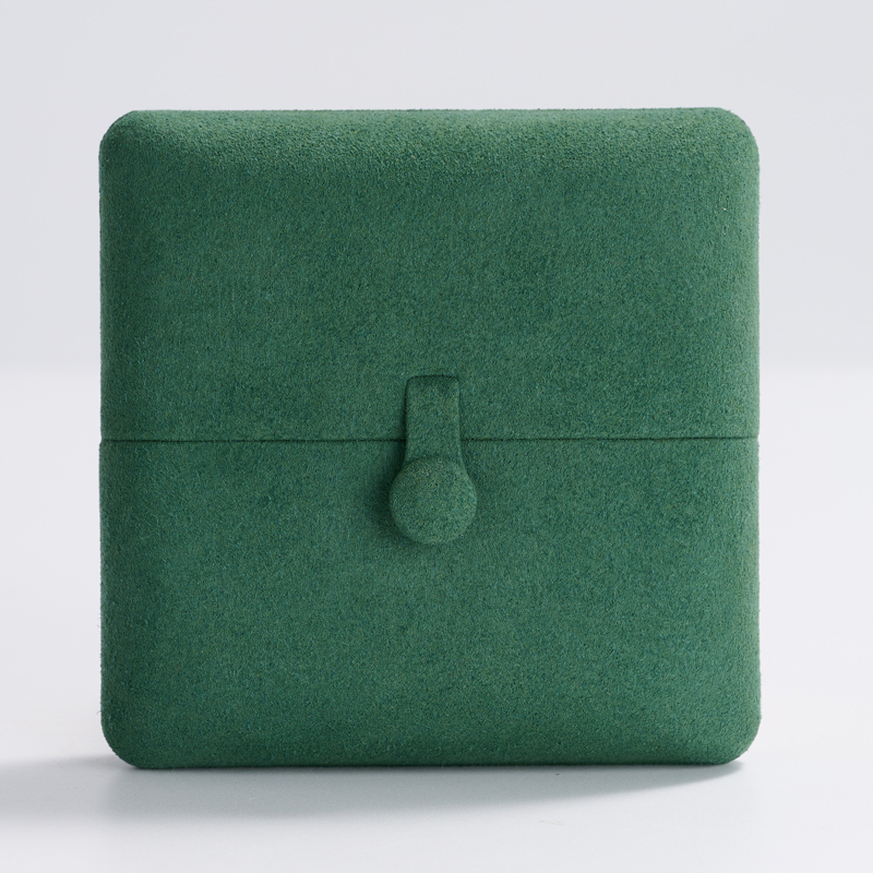 Custom colour green microfiber jewelry packaging box