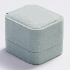 Wholesale ice blue microfiber jewellery packing box for ring