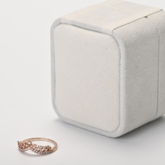 FANXI manufacturer custom cream velvet jewelry box for ring