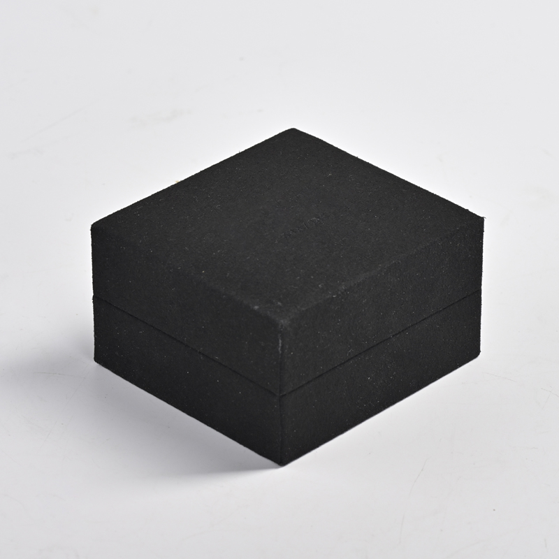 Wholesale custom logo/colour black microfiber jewellery ring box