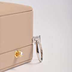 Wholesale custom logo/colour apricot jewelry box for ring earring pendant bangle bracelet necklace
