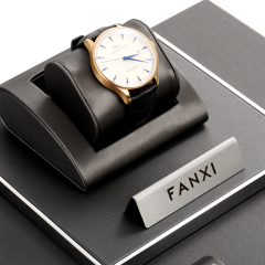 FANXI black luxury metal frame jewelry display set with pu leather