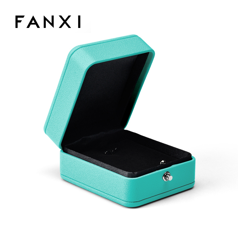 FANXI factory custom logo leather engagement ring box for tiffany