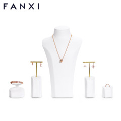 FANXI new design white colour jewelry counter display set