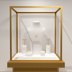 FANXI new design white colour jewelry counter display set