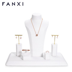 FANXI new design white colour jewelry counter display set