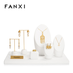 FANXI luxury new style white colour jewelry display set