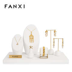 FANXI luxury new style white colour jewelry display set