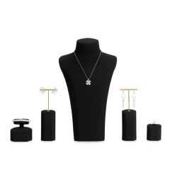 FANXI luxury new design black microfiber jewelry display set