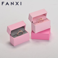 FANXI manufacturer custom pink leather jewelry ring box