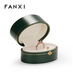 High-end dark green round shape jewelry packaging box