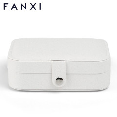 FANXI factory wholesale custom Small Faux Leather Travel Jewelry Organizer box display Storage case for ring earring necklace