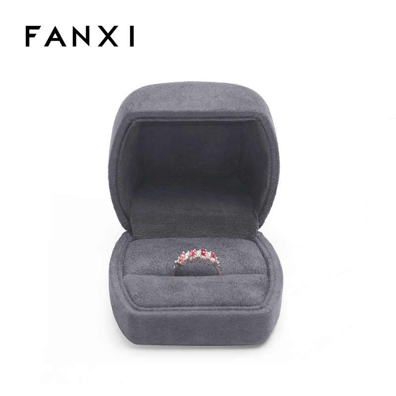 FANXI Wholesale Custom Microfiber Jewelry Storage Ring Jewelry Box