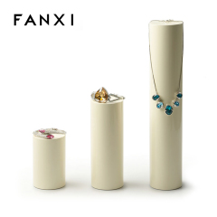 FANXI Wholesale factory custom resin beige paint display jewellery shop and counter showcase round necklace bangle jewelry display