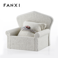 FANXI Manufacturer Jewelry Display Hight Quality Creamy White Linen Bangle Display Stand