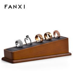 wooden finger ring display stand set