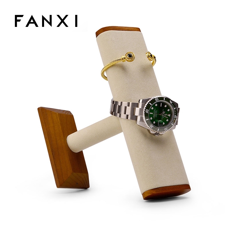 FANXI factory custom wooden bracelet banlge jewerly display stand watch rack