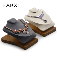 FANXI factory wholesale custom wood jewelry display necklace display stand