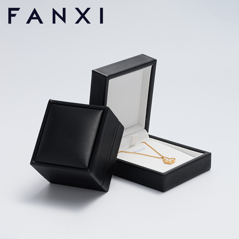 FANXI custom logo & colour leather jewelry box with microfiber inside