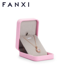 FANXI custom pink microfiber jewelry pendant packing box