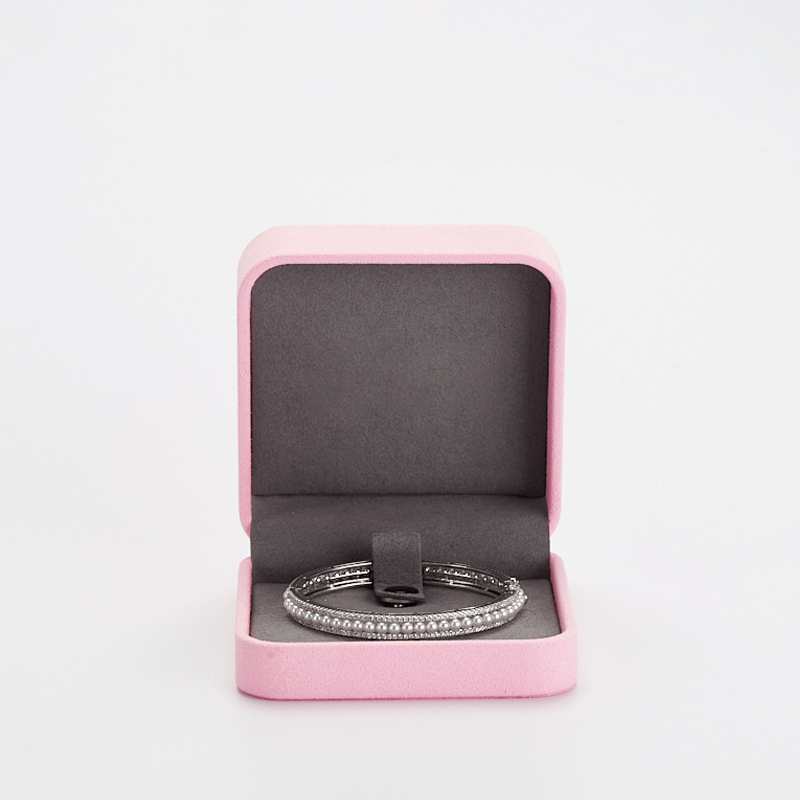 FANXI custom pink microfiber jewelry bangle packing box