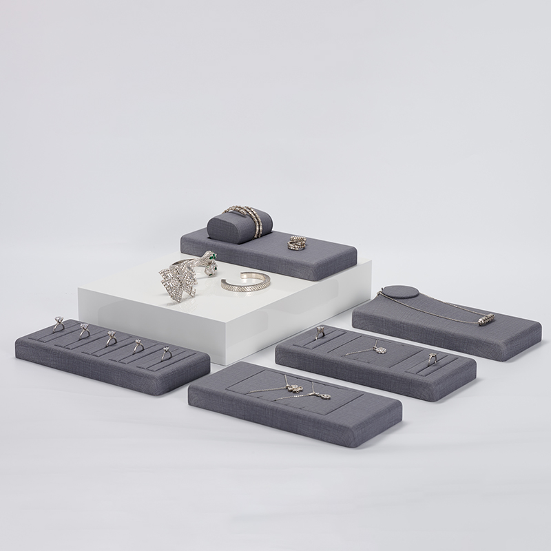 FANXI custom grey leather jewelry display set