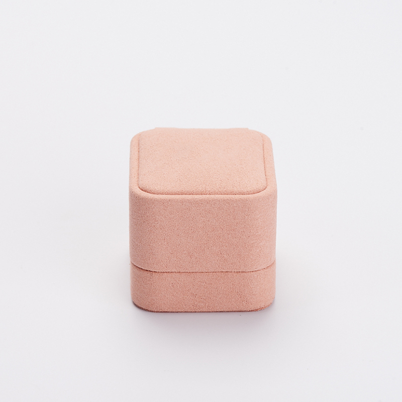 FANXI custom pink microfiber jewelry ring packing box