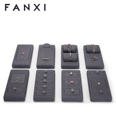 FANXI custom grey leather jewelry display set